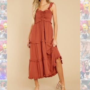 Red dress boutique rust maxi